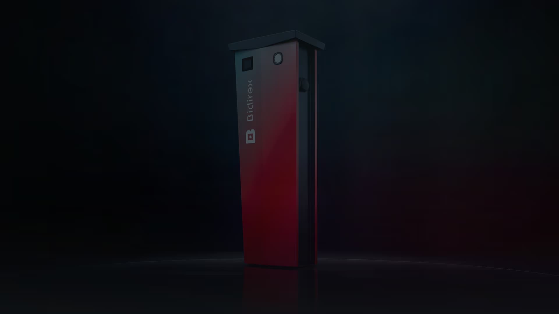 Illustrative Bidirex-Ladestation als ruhiges Detailbild für App-Zugang und Support.