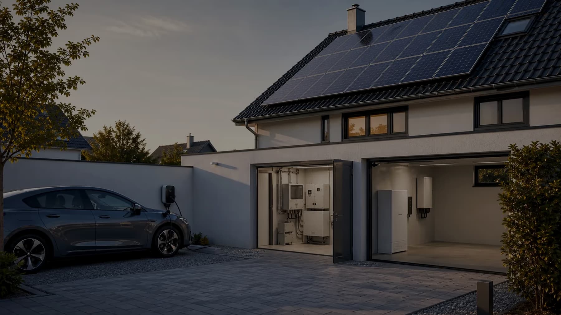 Privates Wohnhaus als Energiesystem mit Dach-PV, Speicher, Wallbox und Zählerschrank